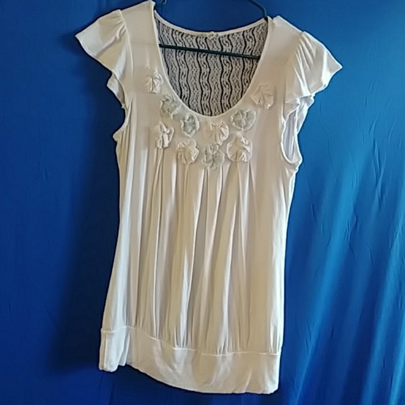 mine Tops - Country chic romantic top with lace detail mine Tops - Country chic romantic top with lace detail